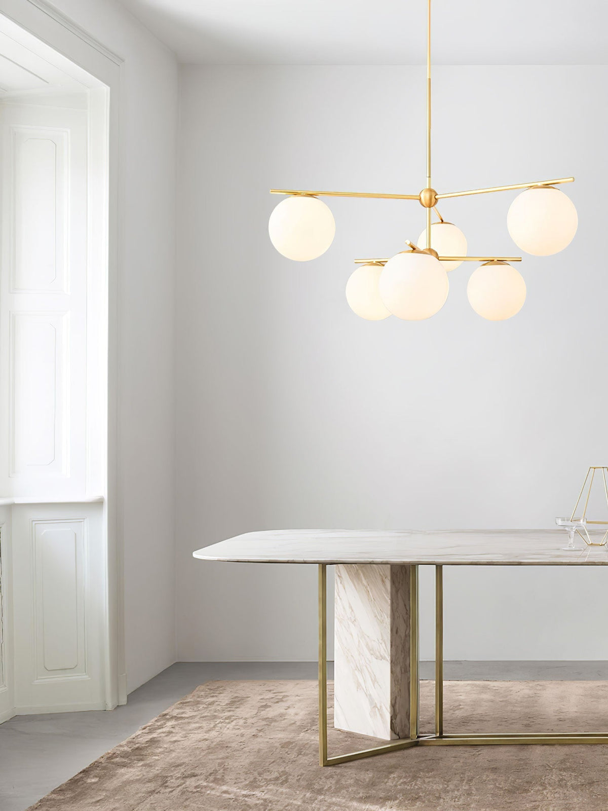 Casoella Kronleuchter Kugel & Stiel modern Gold LED
