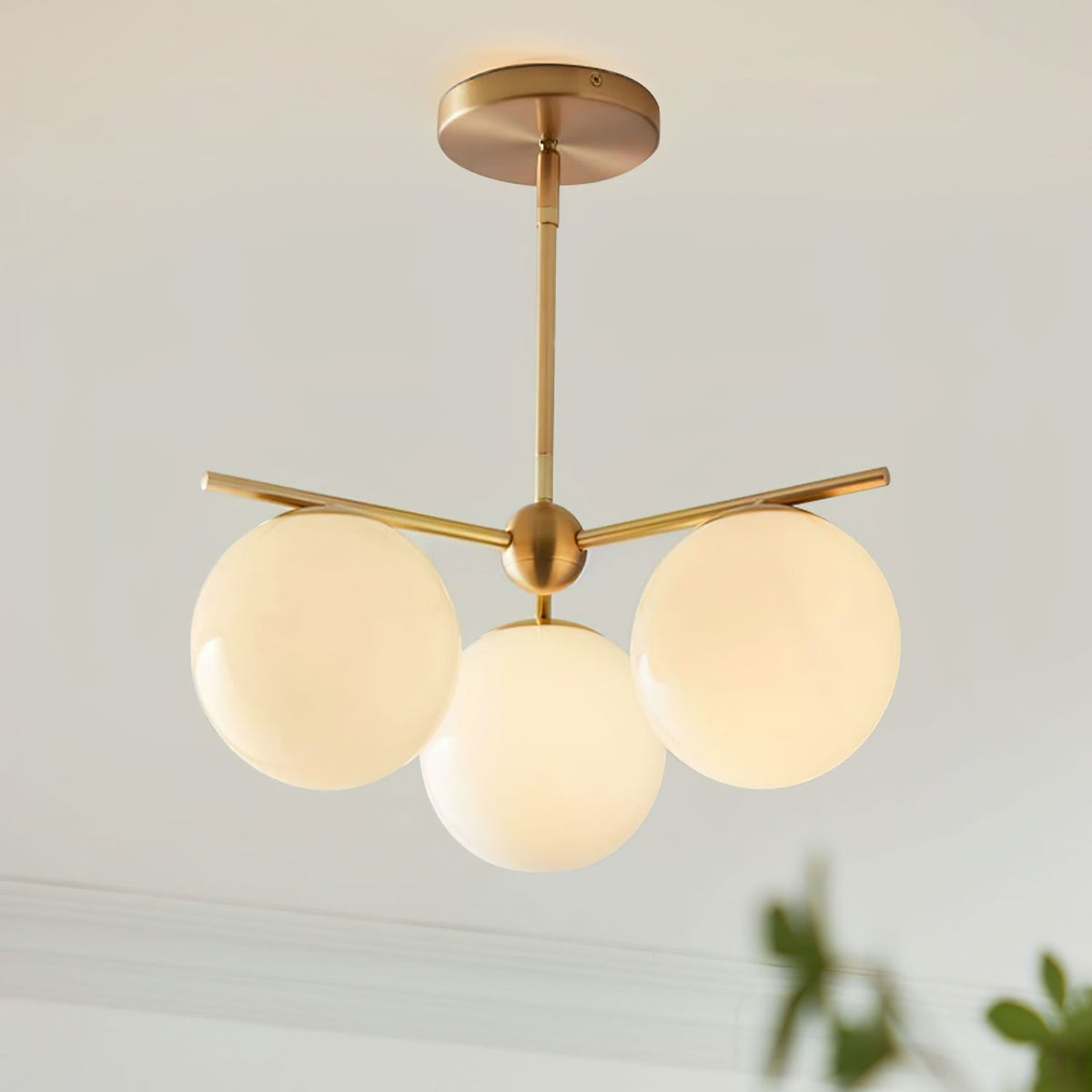 Casoella Kronleuchter Kugel & Stiel modern Gold LED