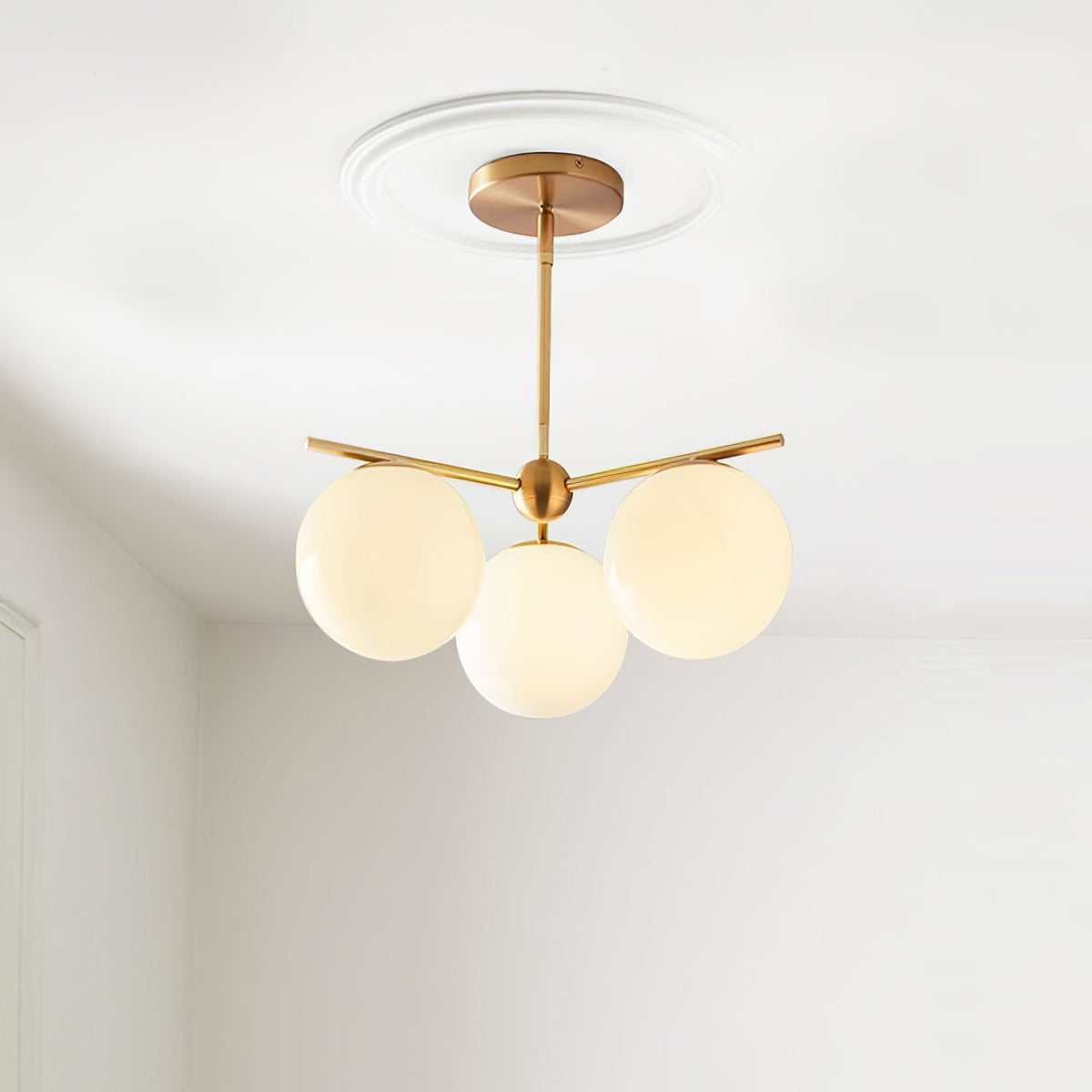 Casoella Kronleuchter Kugel & Stiel modern Gold LED