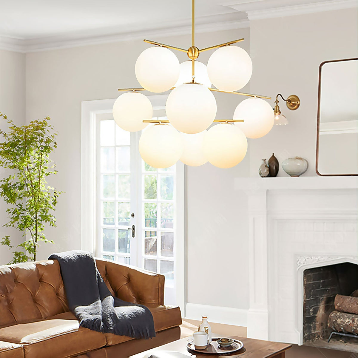 Casoella Kronleuchter Kugel & Stiel modern Gold LED