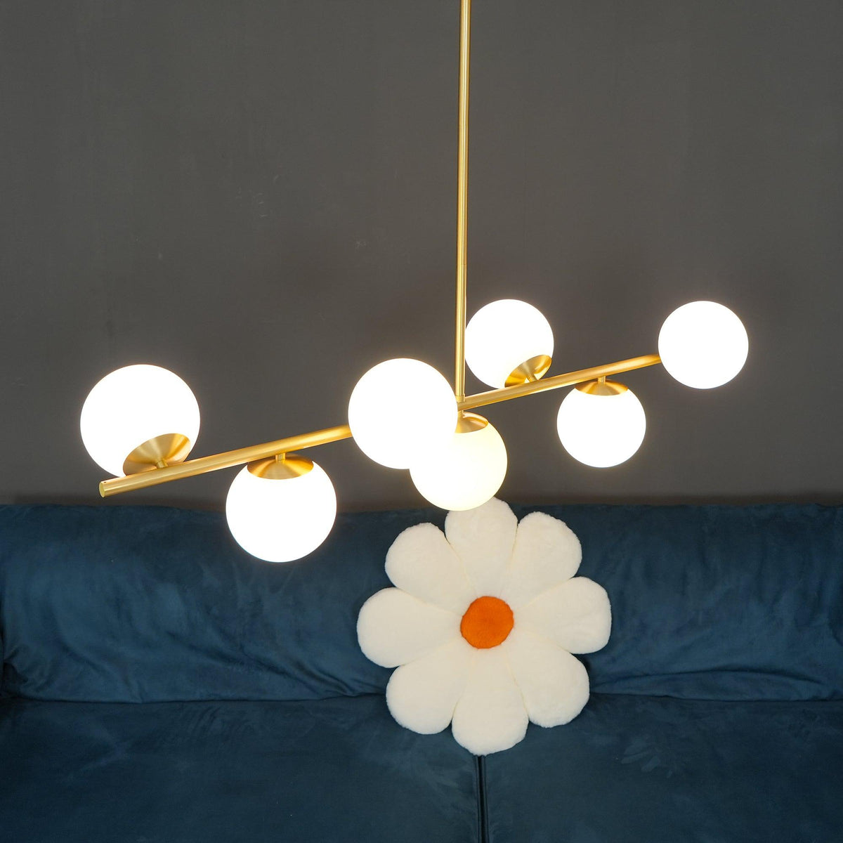 Casoella Kronleuchter Kugel & Stiel modern Gold LED