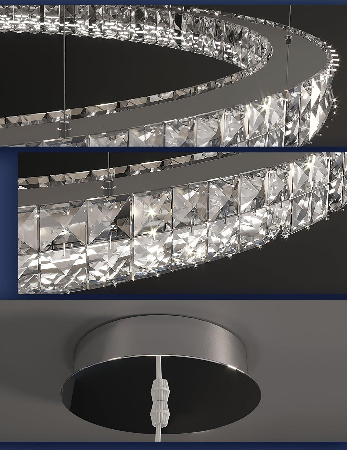 Luxerian Kronleuchter Kristallring Spiridon Luxe