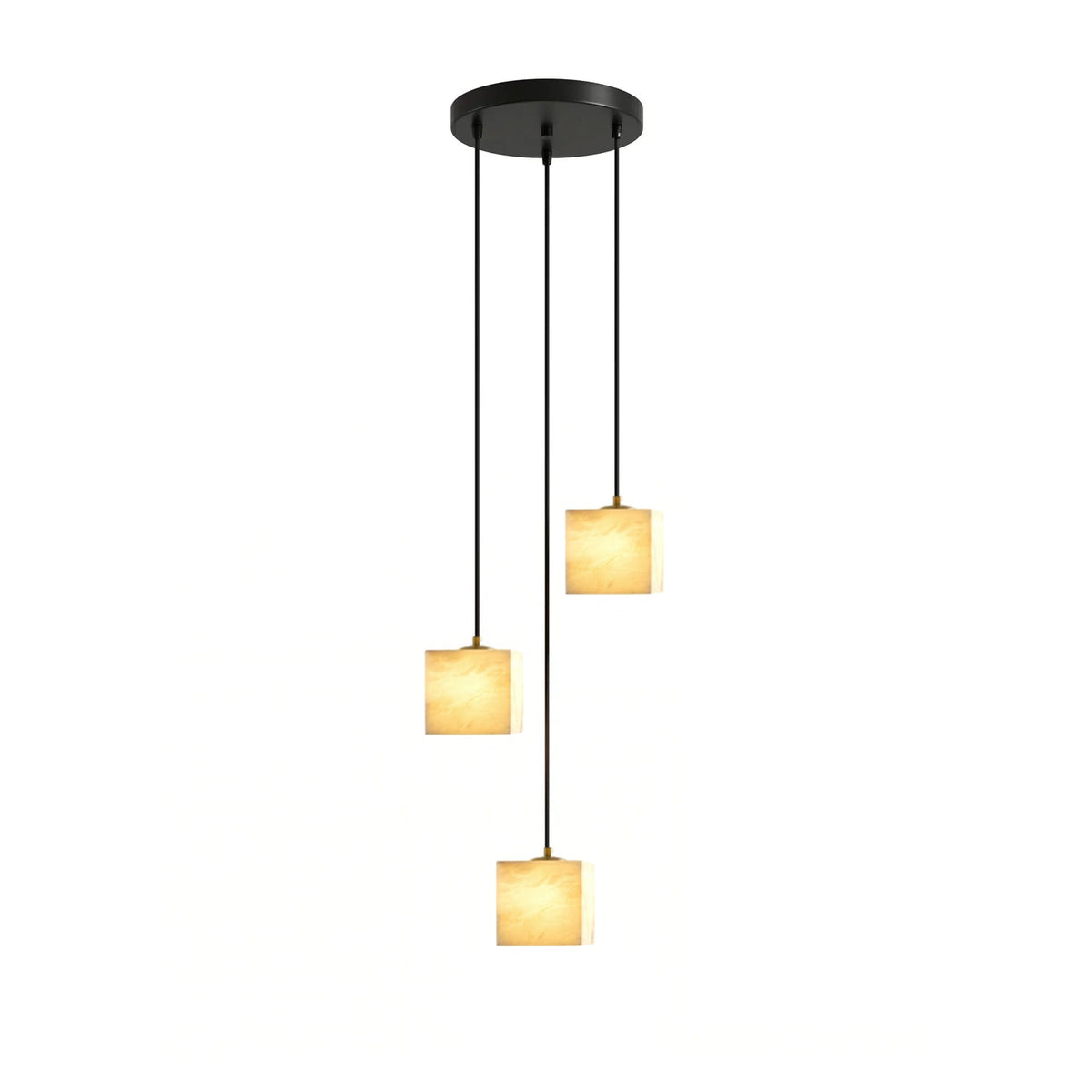 Avenanian Kronleuchter aus Alabaster in quadratischer Form für Treppenhaus