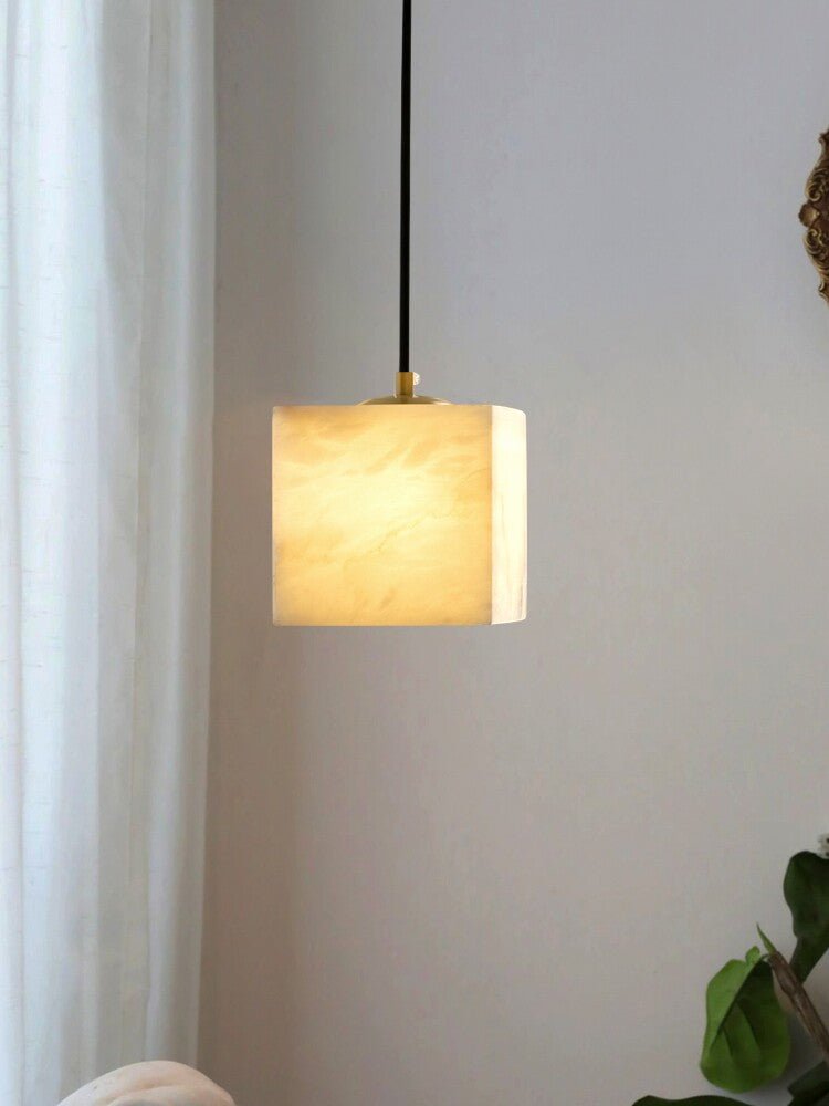 Avenanian Kronleuchter aus Alabaster in quadratischer Form für Treppenhaus