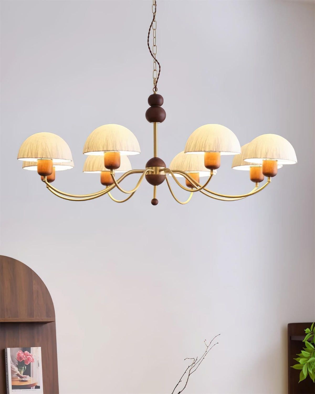 Core Kronleuchter Reispapier Mid-Century-Stil