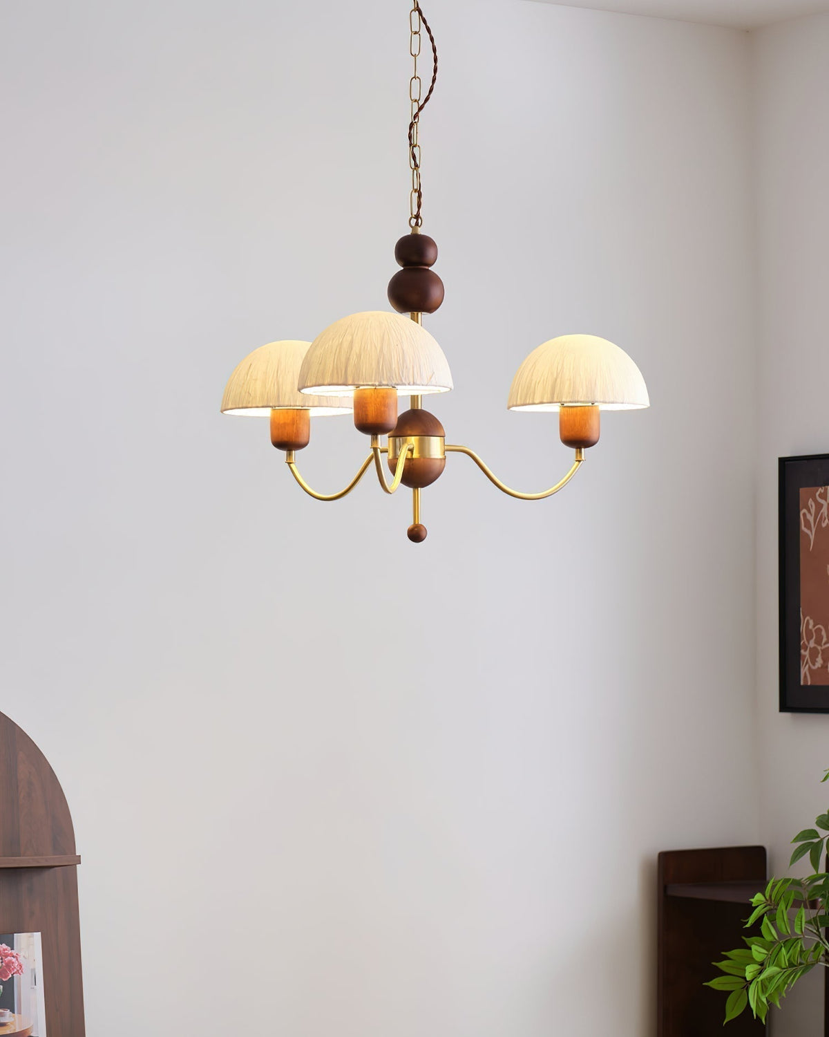 Core Kronleuchter Reispapier Mid-Century-Stil