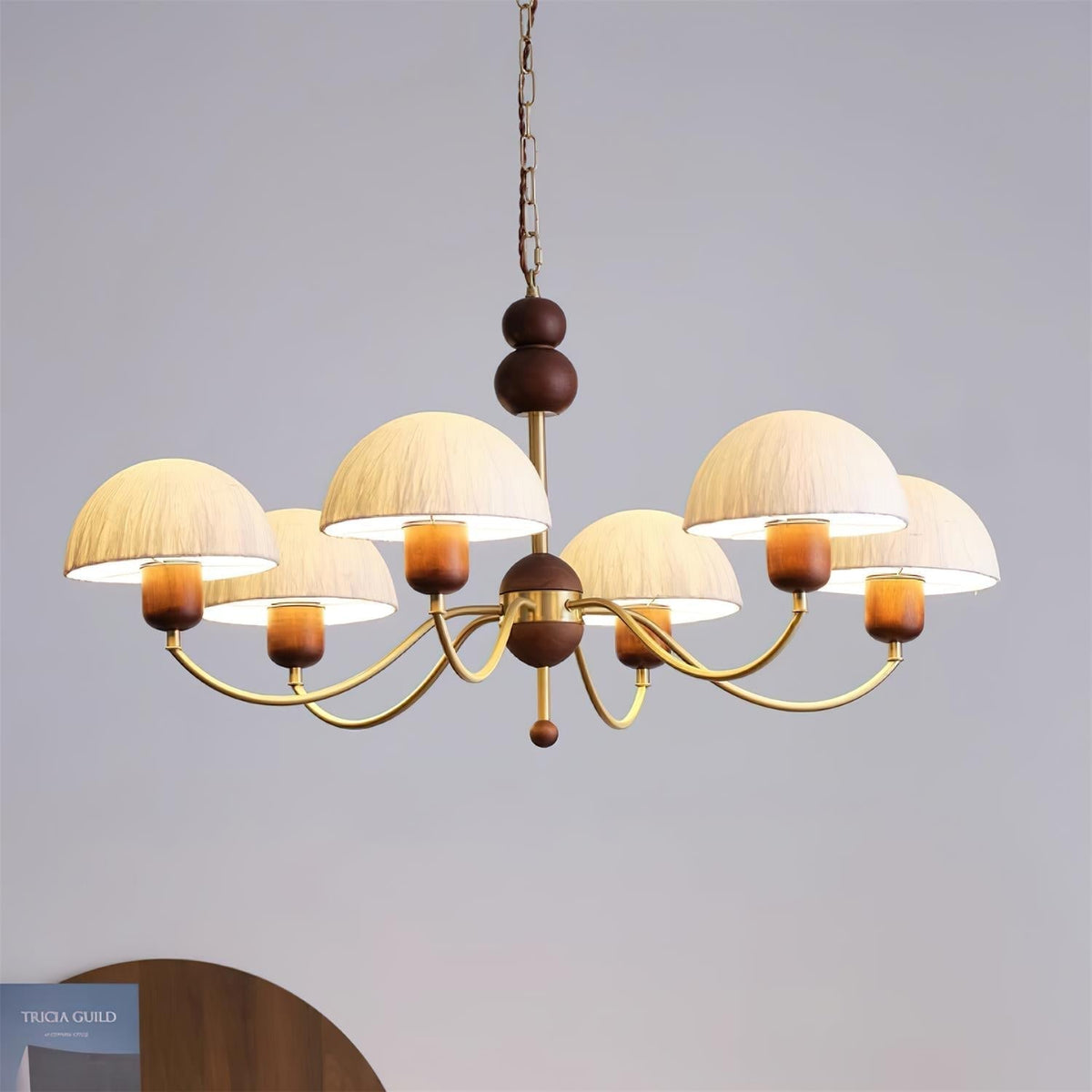 Core Kronleuchter Reispapier Mid-Century-Stil