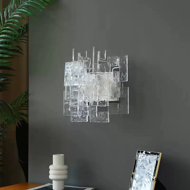 Stacked-Glas-Wandleuchte Glas zeitgenössisch Wohnzimmer | Cielum