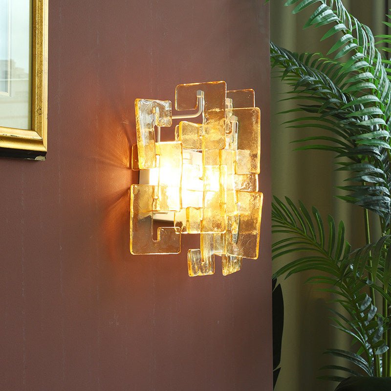 Stacked-Glas-Wandleuchte Glas zeitgenössisch Wohnzimmer | Cielum