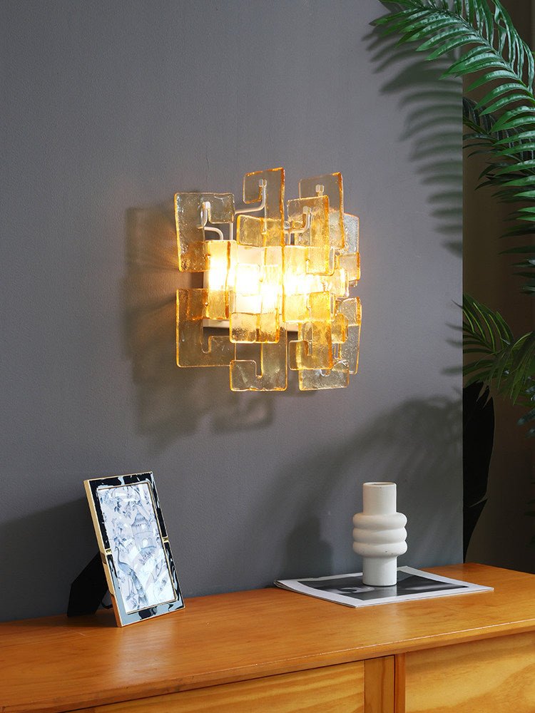 Stacked-Glas-Wandleuchte Glas zeitgenössisch Wohnzimmer | Cielum