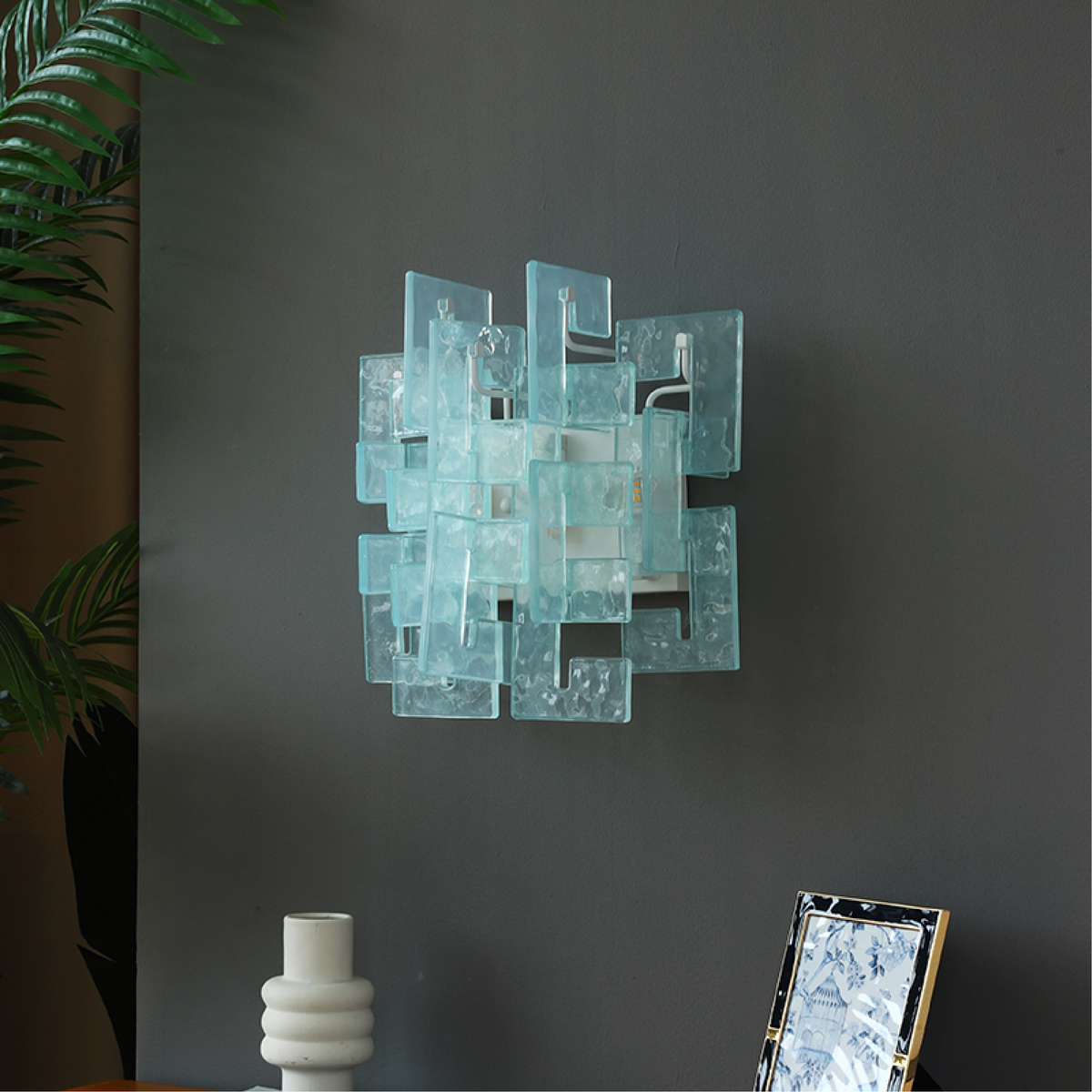 Stacked-Glas-Wandleuchte Glas zeitgenössisch Wohnzimmer | Cielum