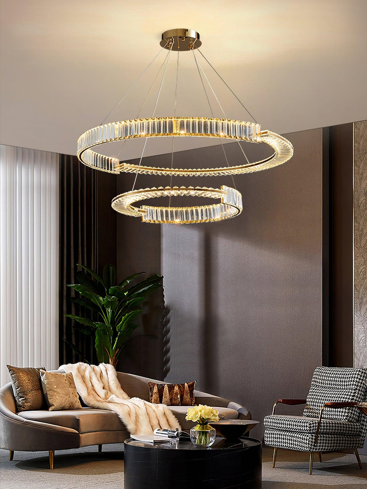 Cyrerira Kronleuchter Stella LED Kristallring