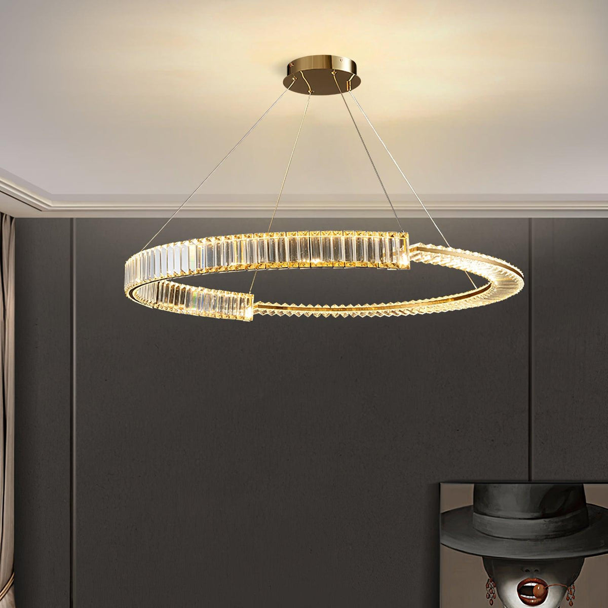 Cyrerira Kronleuchter Stella LED Kristallring