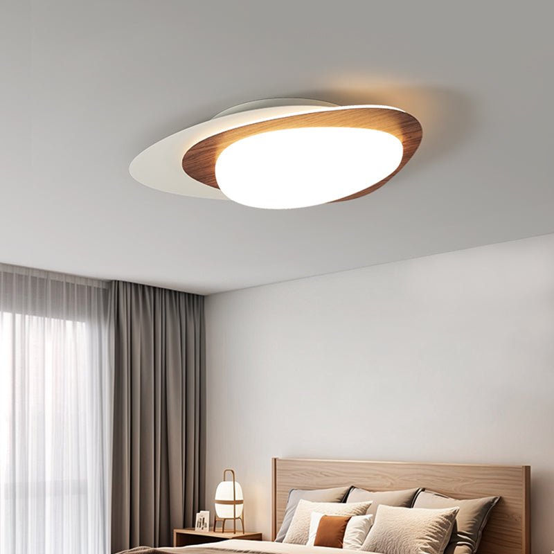 Fuji Deckenleuchte Walnuss Oval Organische LED