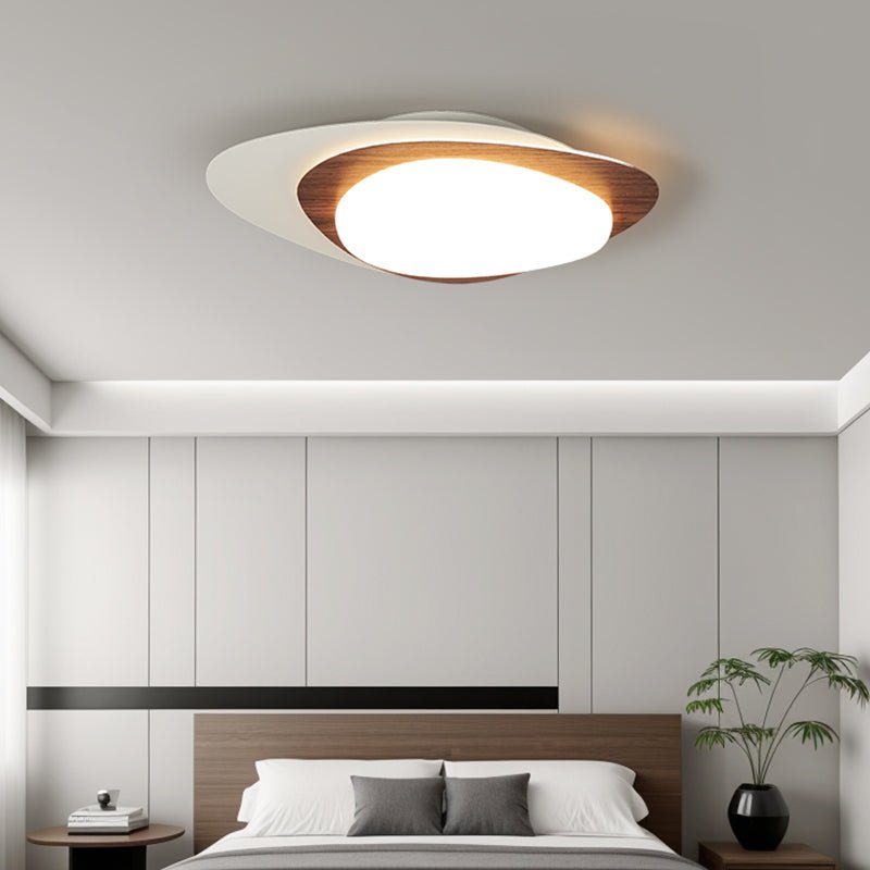 Fuji Deckenleuchte Walnuss Oval Organische LED
