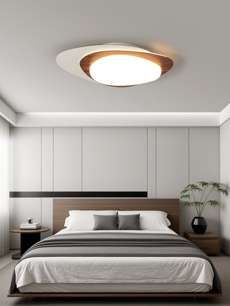 Fuji Deckenleuchte Walnuss Oval Organische LED