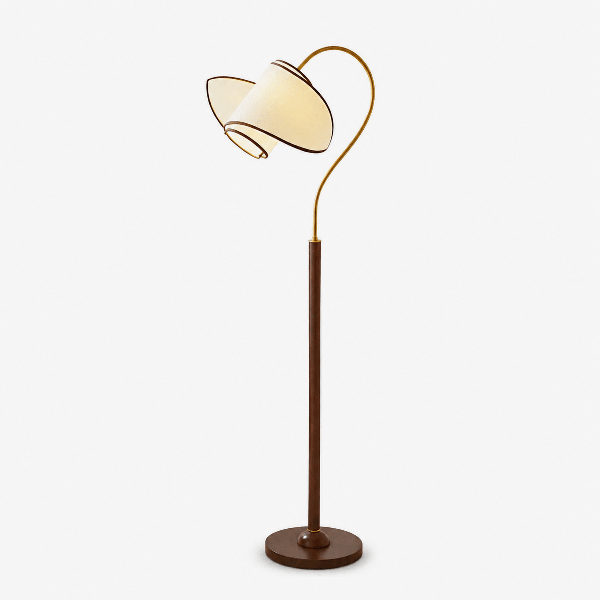 Corvienne Stehleuchte mit gebogenem Hals & & Beige