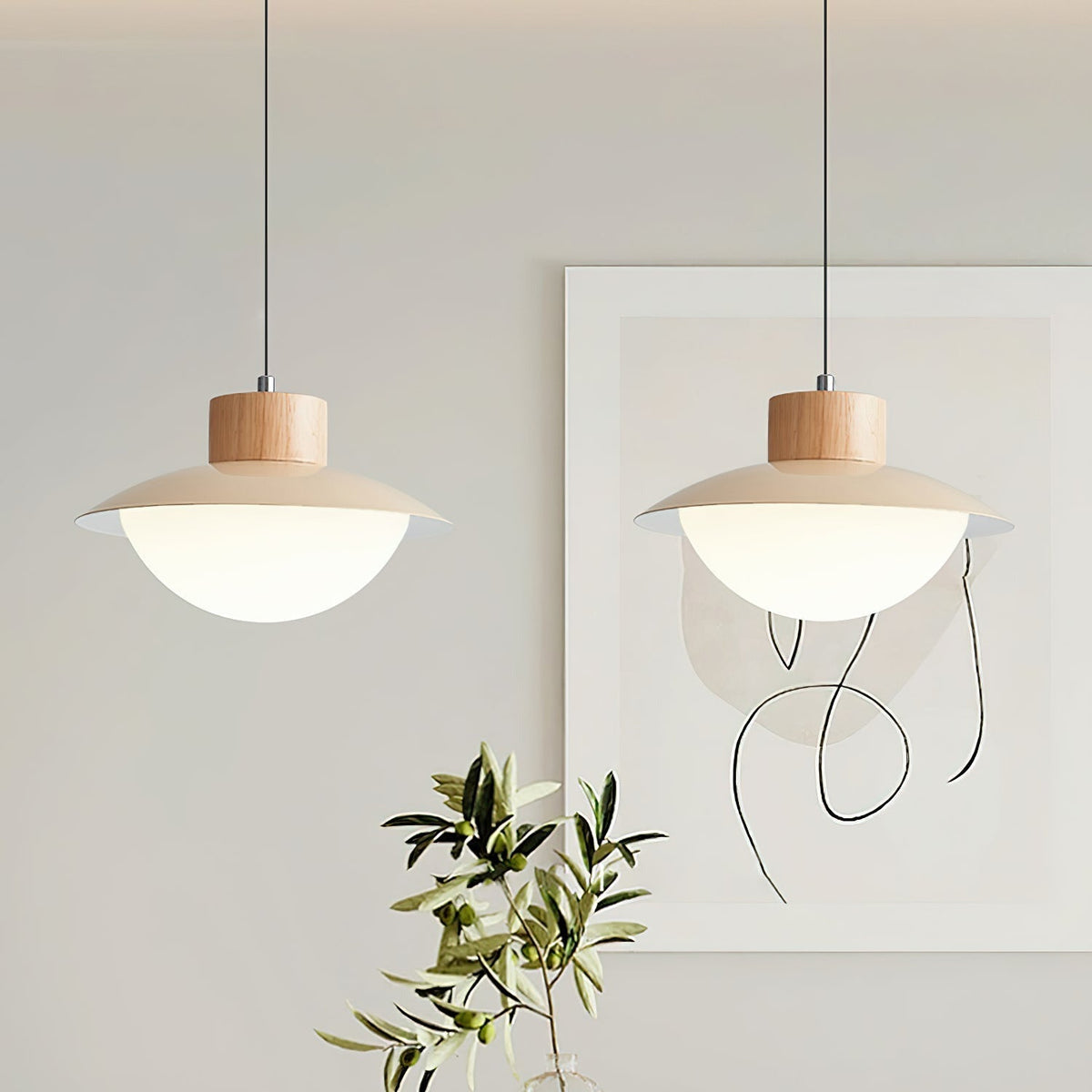Milk Pendelleuchte Holz  Esstisch