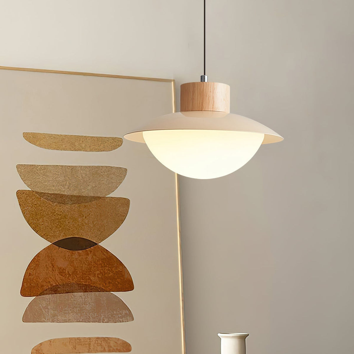 Milk Pendelleuchte Holz  Esstisch