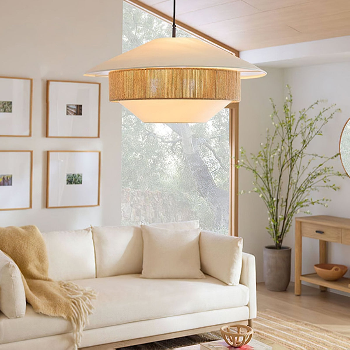 Athrel Moderne Pendelleuchte aus Stoff