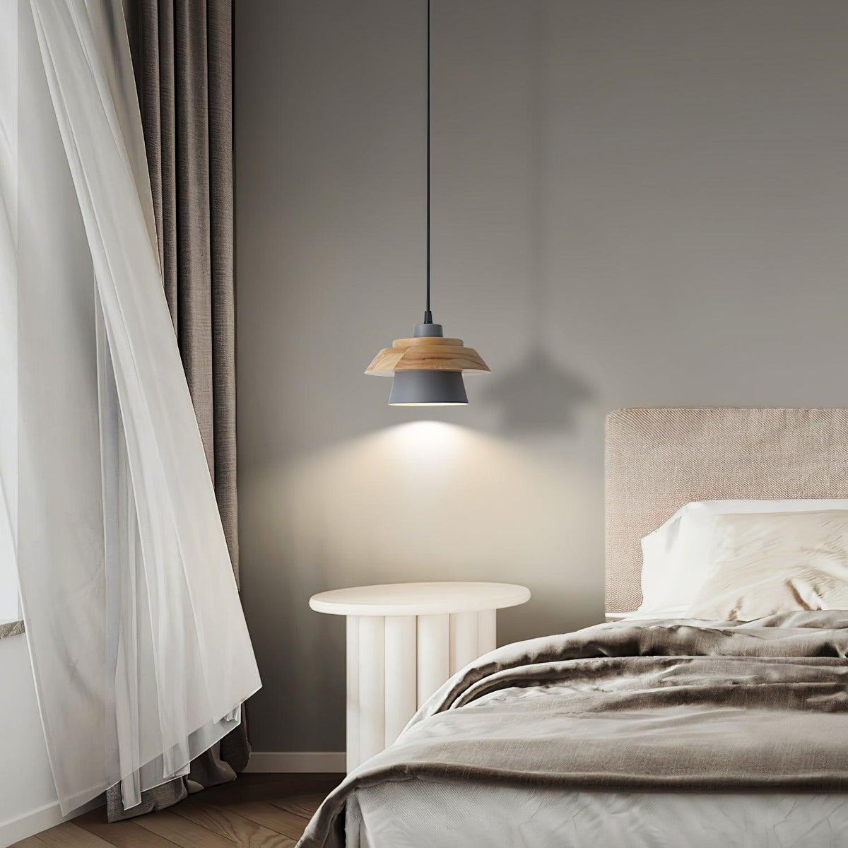 Arisha Moderne LED Pendelleuchte Weiß/Schwarz Schlaf/Arbeitszimmer
