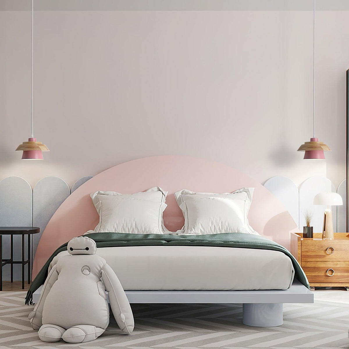 Arisha Moderne LED Pendelleuchte Weiß/Schwarz Schlaf/Arbeitszimmer