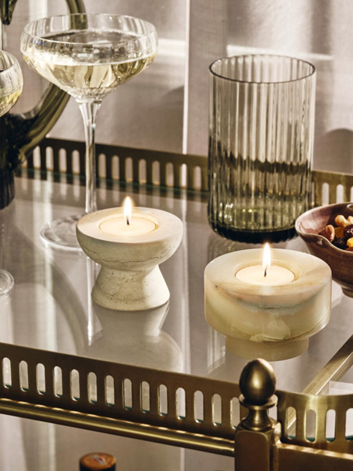 Nerinise Stone Halo Kerzenhalter-Set