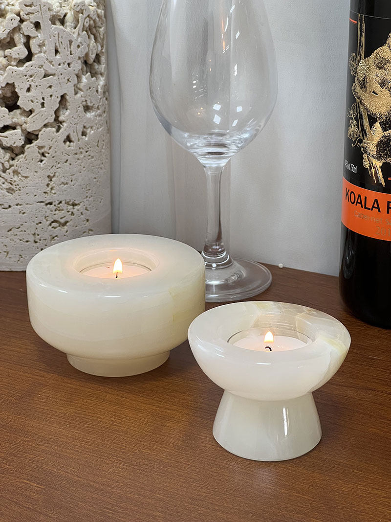 Nerinise Stone Halo Kerzenhalter-Set