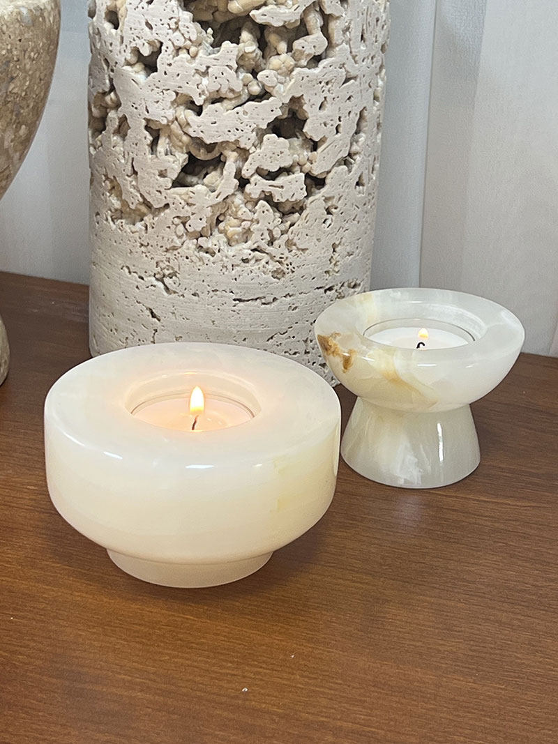 Nerinise Stone Halo Kerzenhalter-Set
