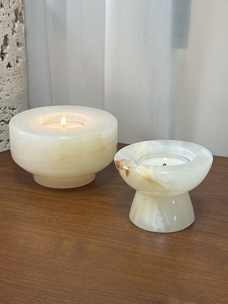Nerinise Stone Halo Kerzenhalter-Set