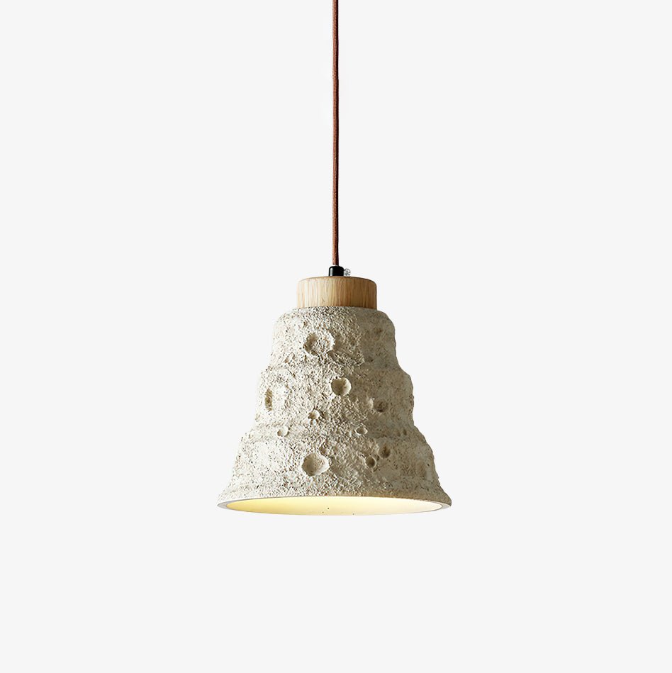 Ilphaeth skandinavisch Art Bell Pendelleuchte aus Holz und Stein