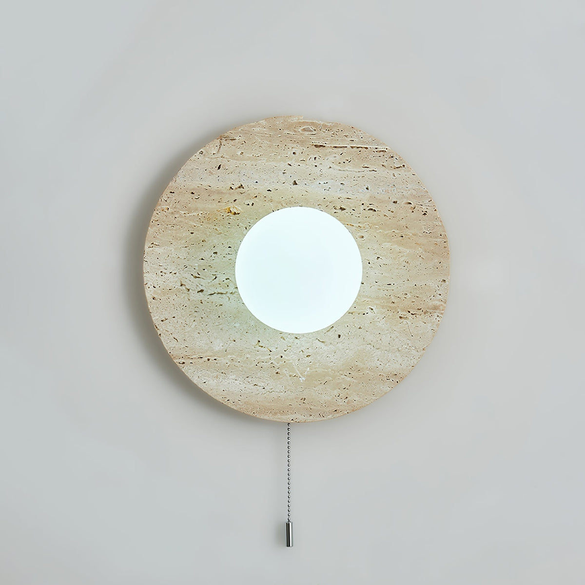 Tavik Bowl-Frame Travertine Wandleuchte