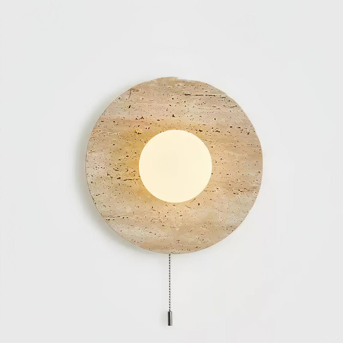 Tavik Bowl-Frame Travertine Wandleuchte