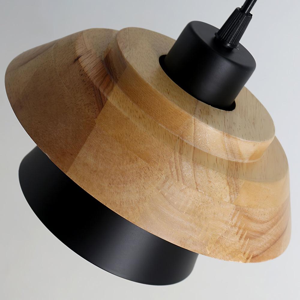 Morrowe Pendelleuchte aus Holz und Stein