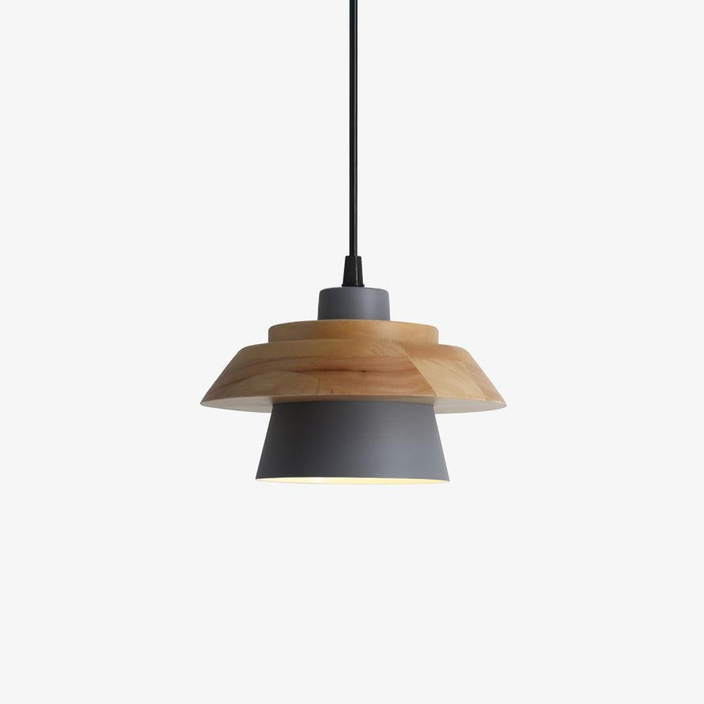 Morrowe Pendelleuchte aus Holz und Stein