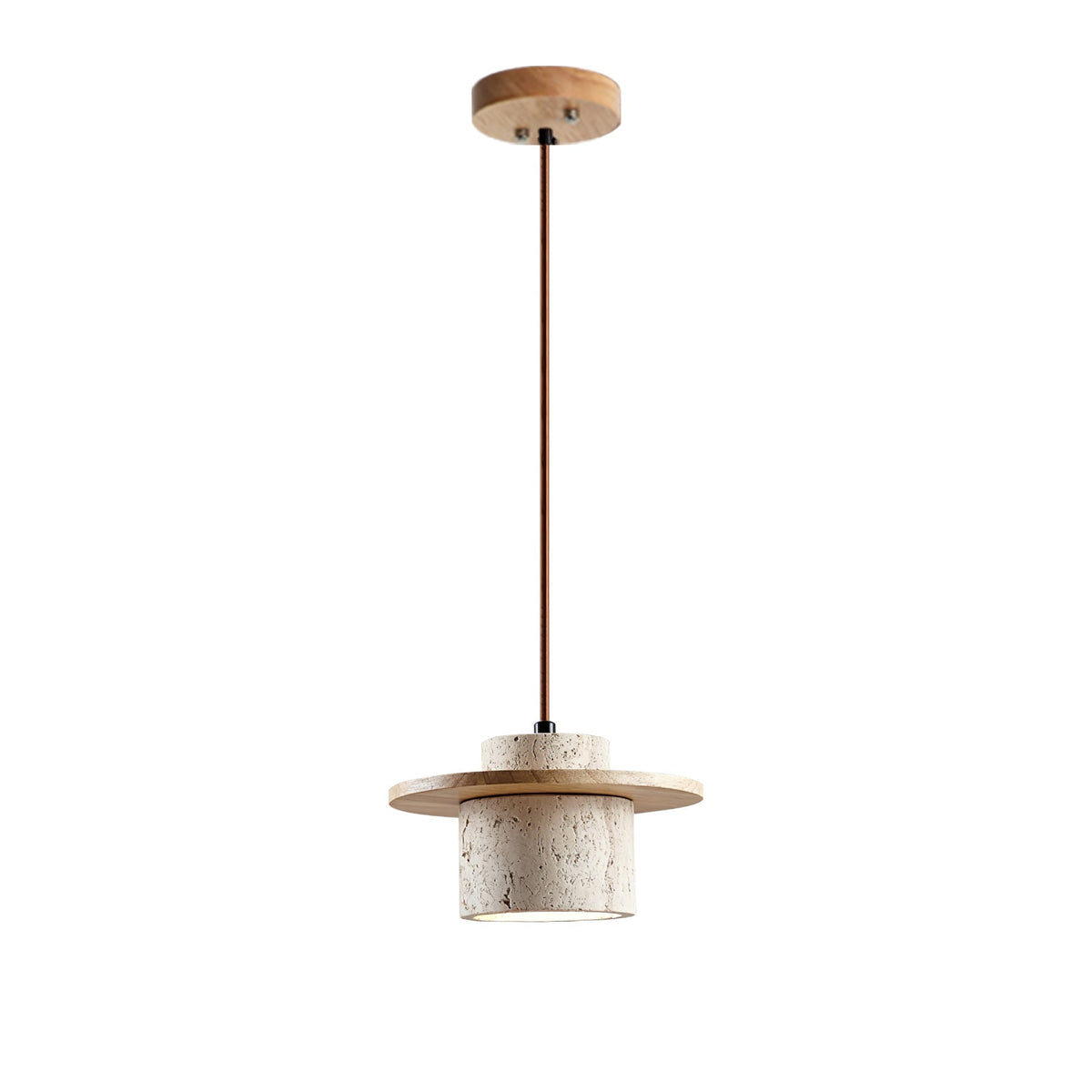 Valerelle Disc Cylinder Travertine Pendelleuchte