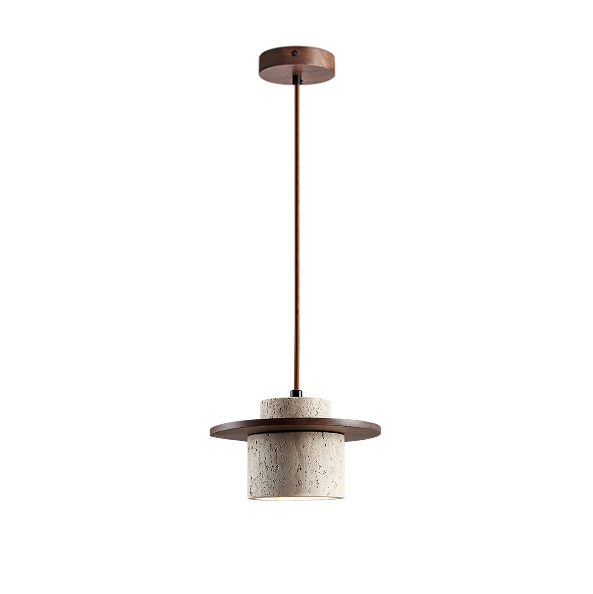 Valerelle Disc Cylinder Travertine Pendelleuchte