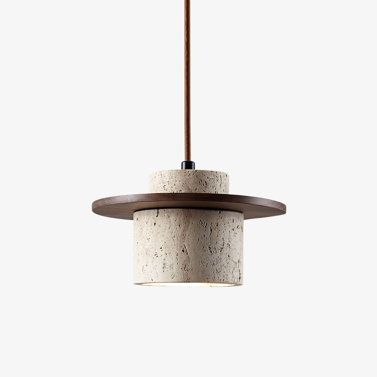 Valerelle Disc Cylinder Travertine Pendelleuchte