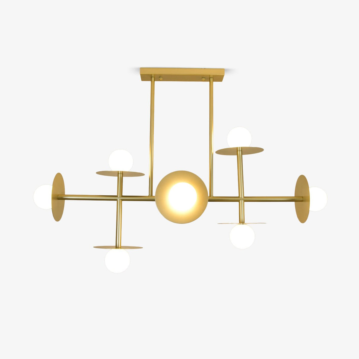 Celiissa Strada Kronleuchter aus Messing und Glas in geometrischer Form