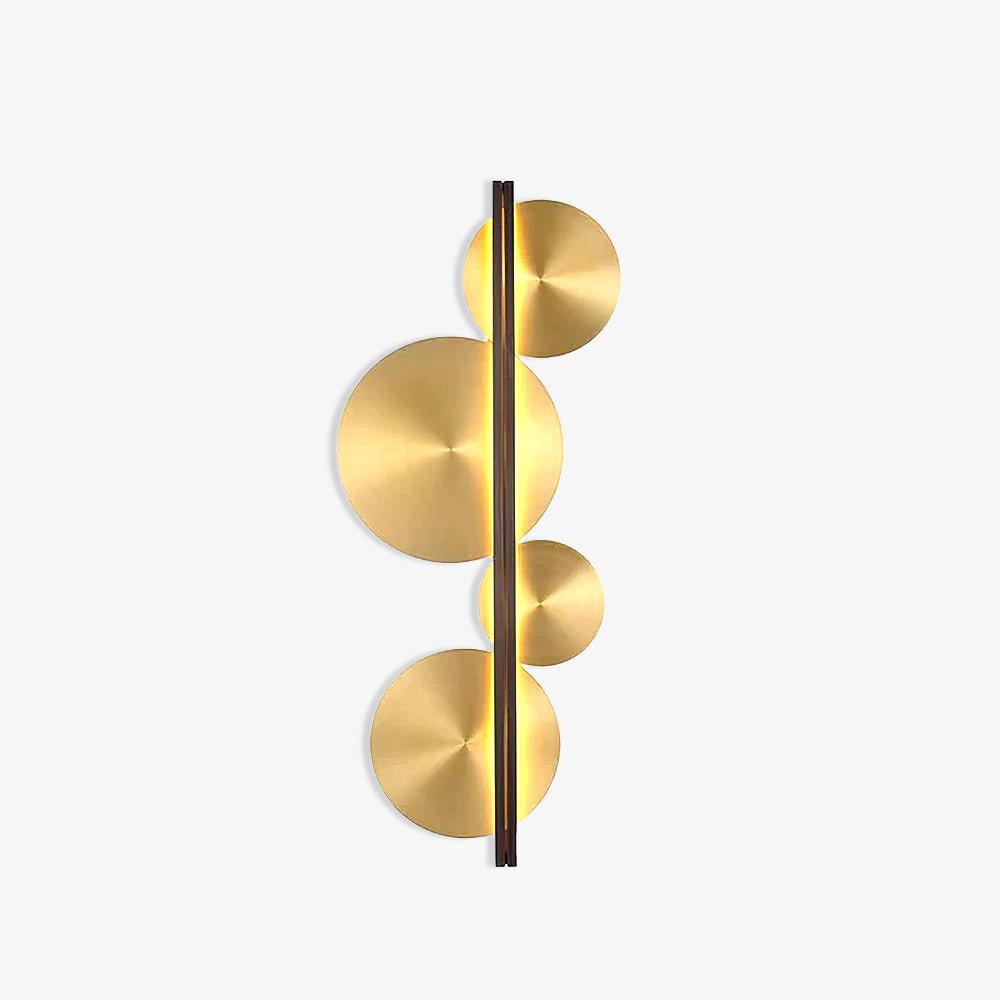 Oriivise Wandleuchte Gold runde Lampenschirme zentrale Stütze für Flur Wohnzimmer | Cielum
