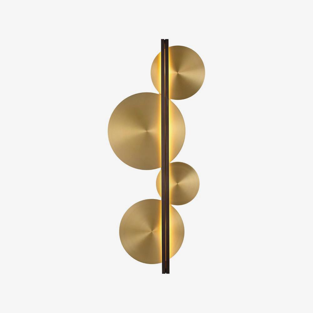 Oriivise Wandleuchte Gold runde Lampenschirme zentrale Stütze für Flur Wohnzimmer | Cielum