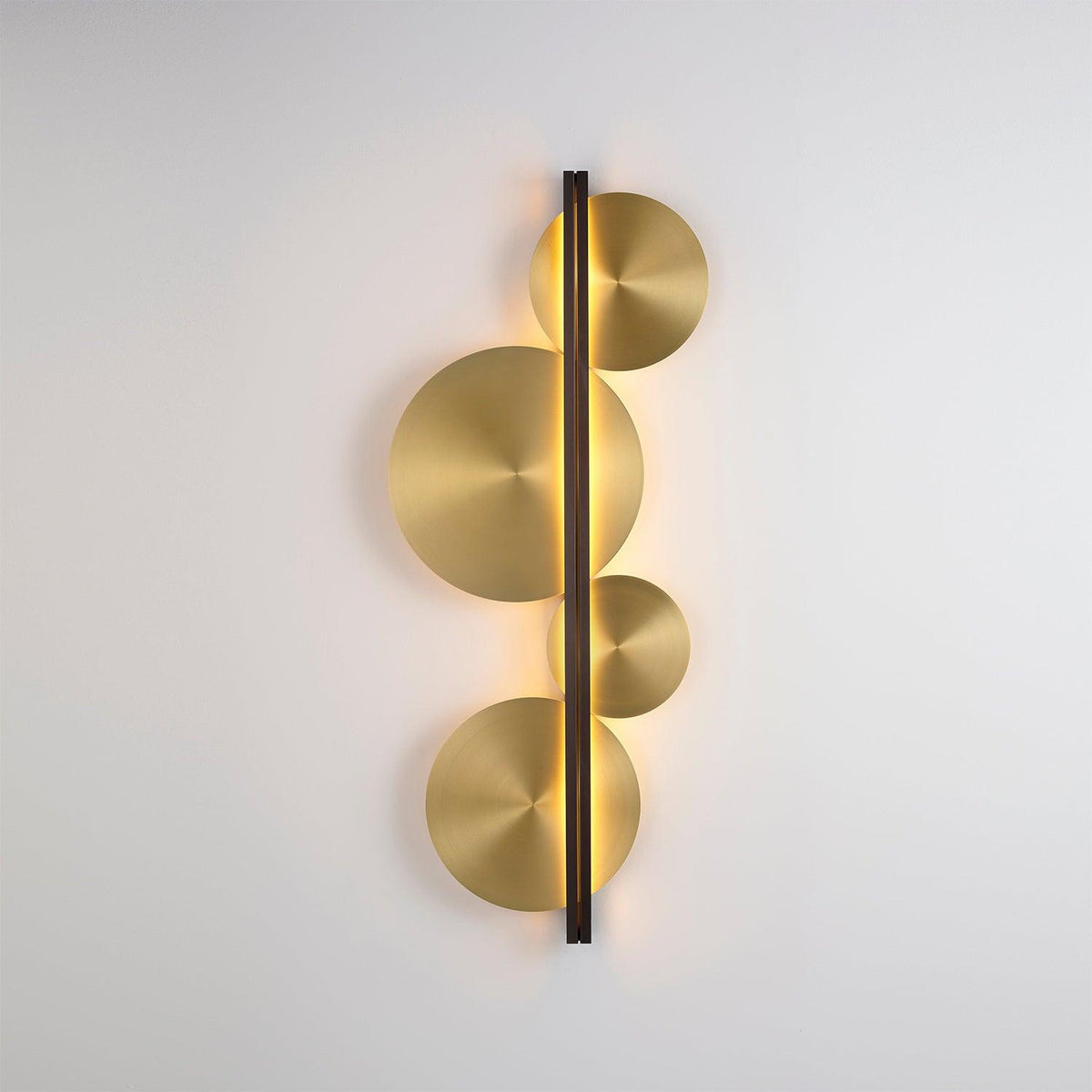 Oriivise Wandleuchte Gold runde Lampenschirme zentrale Stütze für Flur Wohnzimmer | Cielum