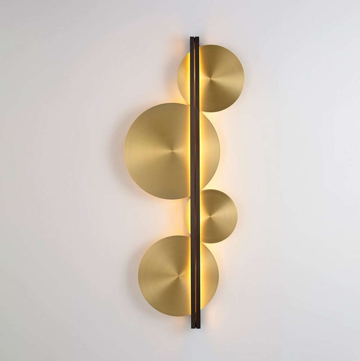 Oriivise Wandleuchte Gold runde Lampenschirme zentrale Stütze für Flur Wohnzimmer | Cielum