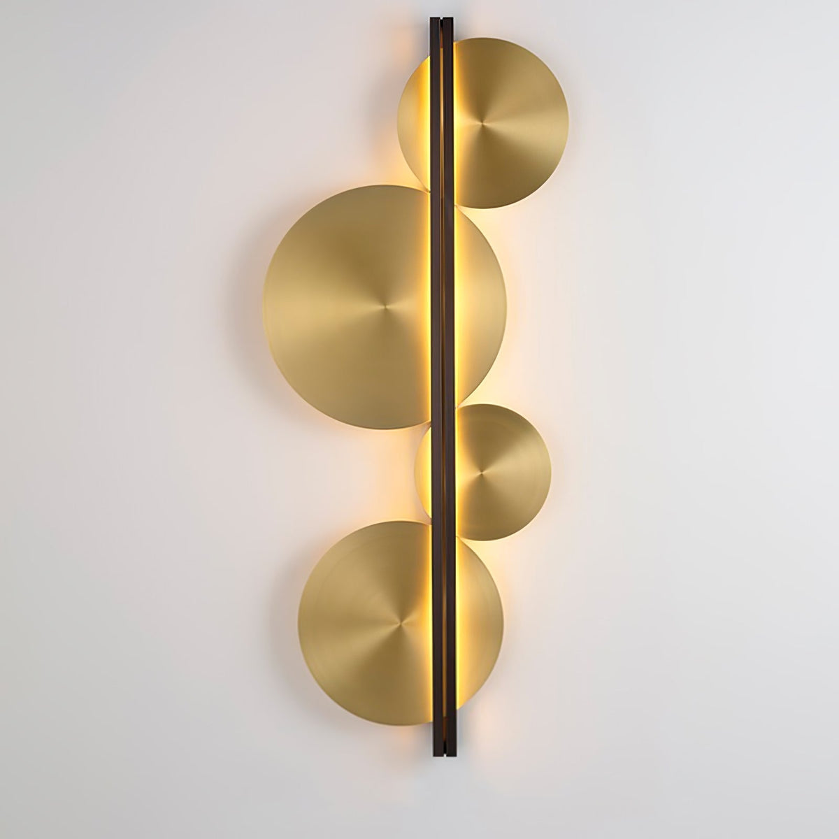Oriivise Wandleuchte Gold runde Lampenschirme zentrale Stütze für Flur Wohnzimmer | Cielum