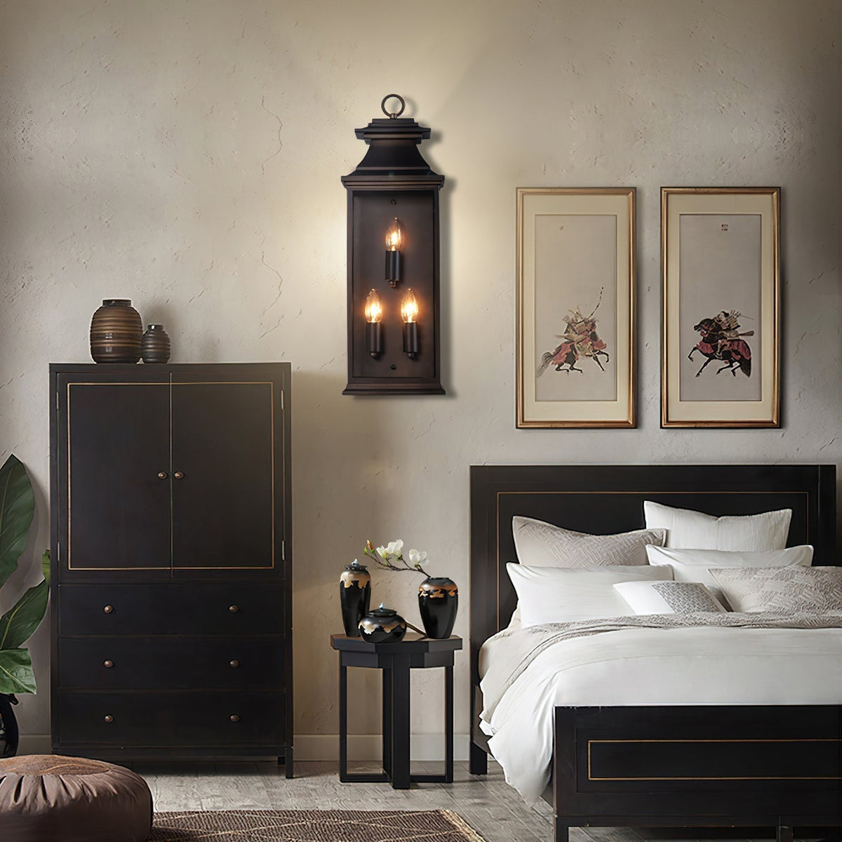 Esolarae Wandleuchte aus dunklem Glas im Vintage-Industrial-Stil für Flur, Wohnzimmer | Cielum