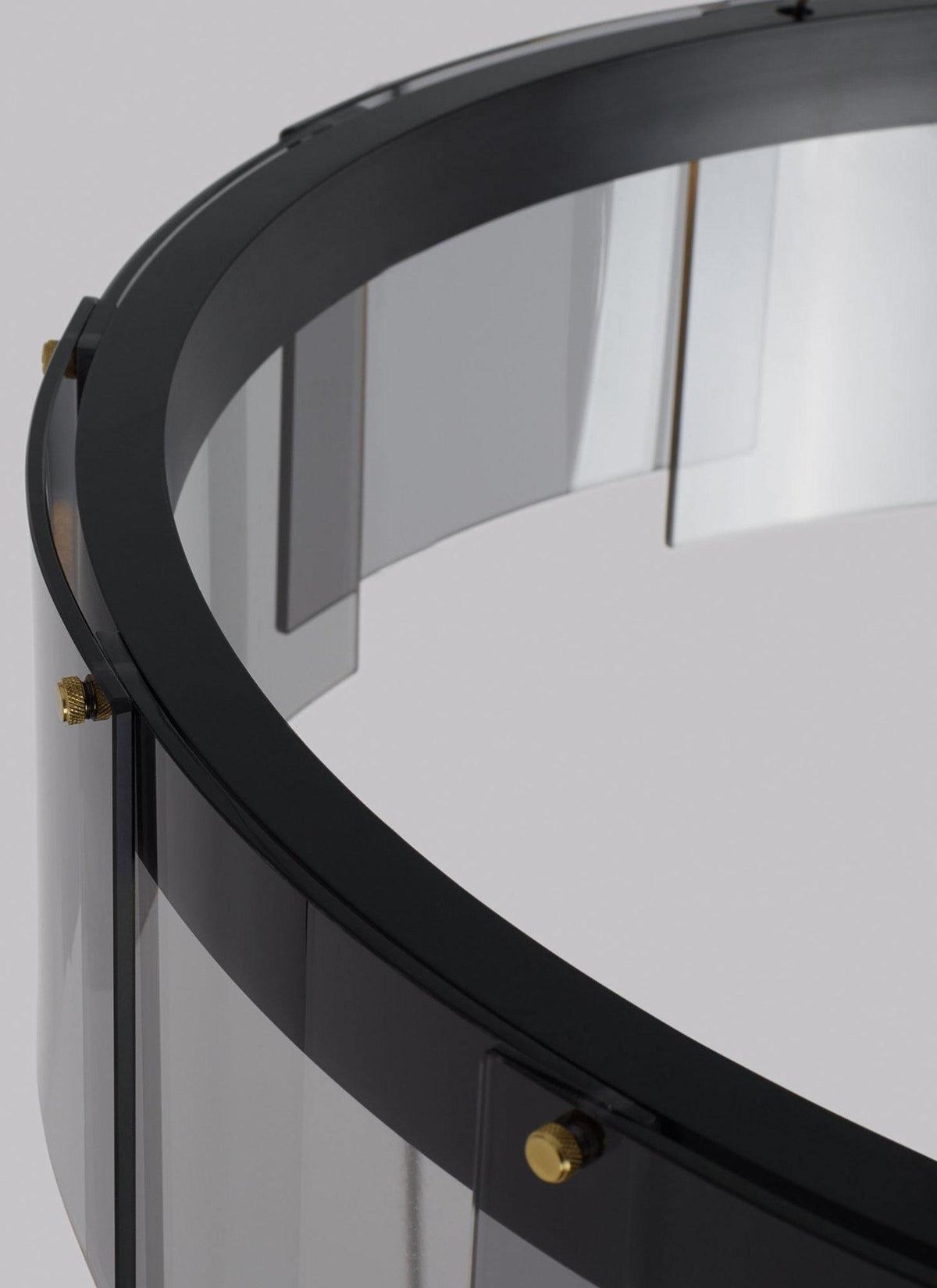 Eireriel Kronleuchter LED-Ring aus schwarzem Milchglas im modernen Stil