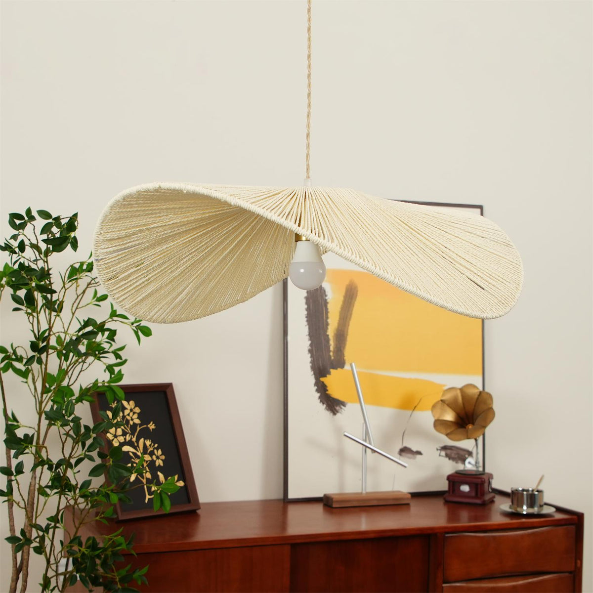 Canoeria Handgeflochtene Pendelleuchte aus natürlichem Rattan