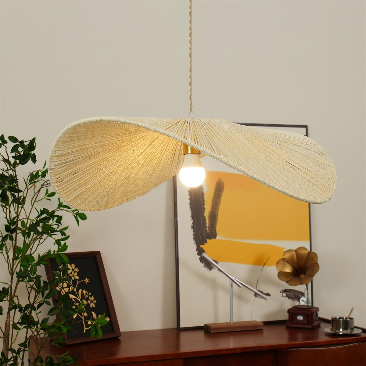 Canoeria Handgeflochtene Pendelleuchte aus natürlichem Rattan