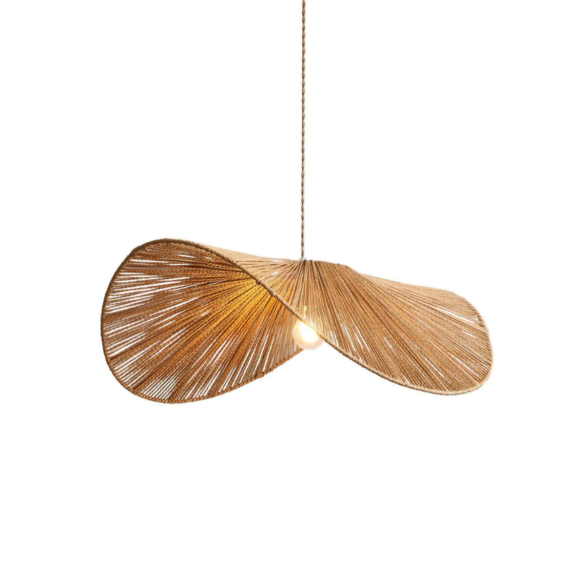 Canoeria Handgeflochtene Pendelleuchte aus natürlichem Rattan