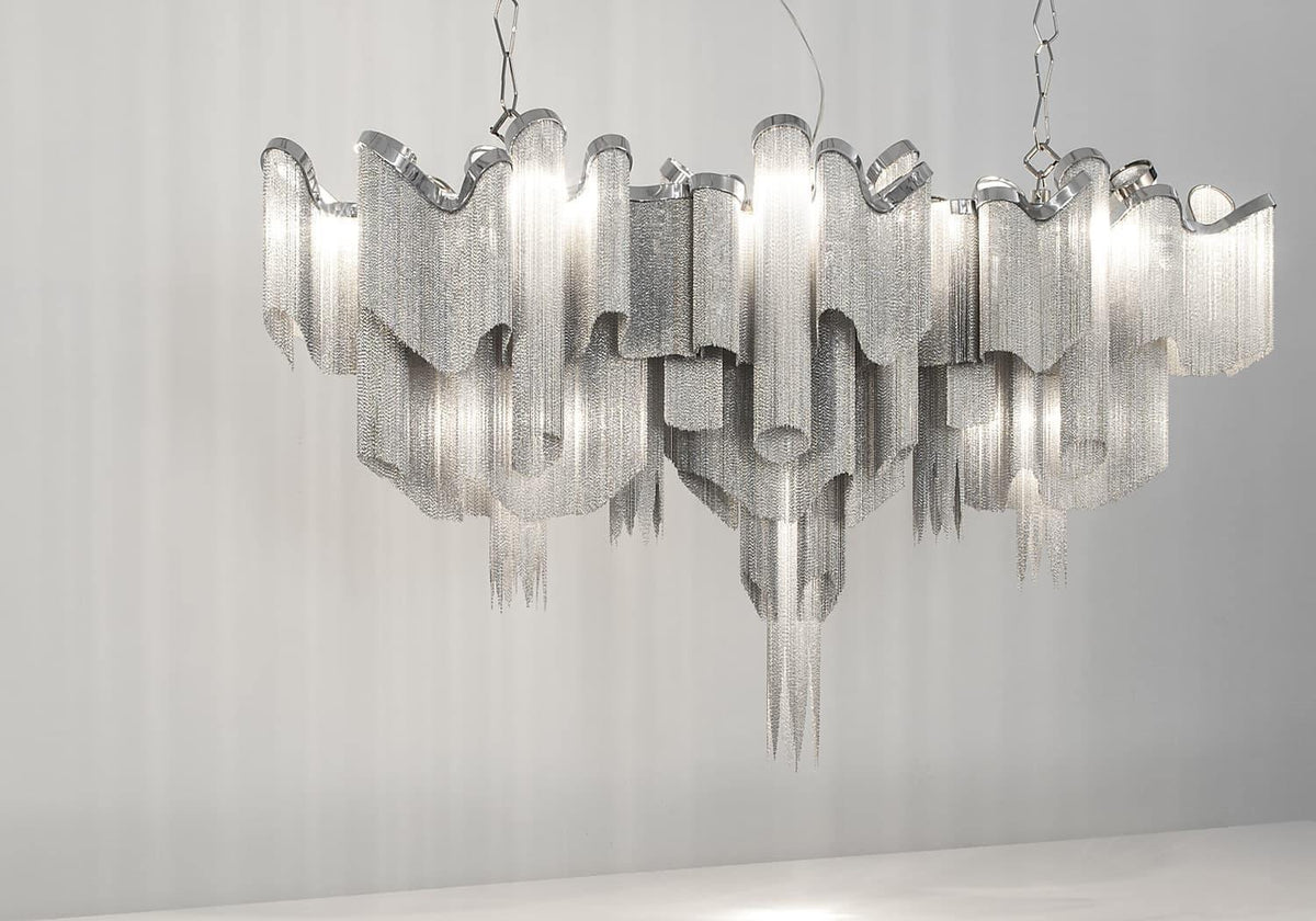 Lustra Pendelleuchte Stream Chain Nickel